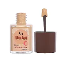 GLAMFAM Lightweight Full Coverage Foundation Top 30ML Deep Black Waterproof Eyeliner, Eye Mascara Liquid Concealer Matte Color With Makeup Blender-thumb2