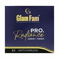 GLAM FAM Pro Rdiance 2 In 1 Compact Powder with Back Stage Oil Free Long Lasting Liquid Foundation - 30ML (Pack Of 2)-thumb2