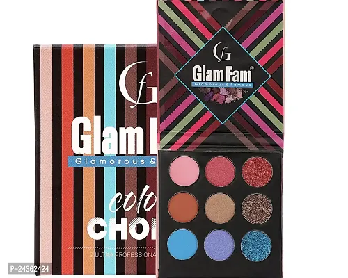 GLAM FAM Color Choice Eyeshadow Water-Proof Smudge Proof Long Lasting Eyeshadow Palette 9 in 1 Eye Makeup Professional. (Color Choice)