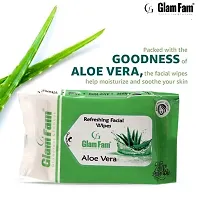 GLAMFAM Daily Face Cleansing Wipes with Aloe Vera And Vitamin E Hydrating Refreshing Soothing Paraben and Alcohol Free, White (Pack of 1, 25 Count)-thumb3