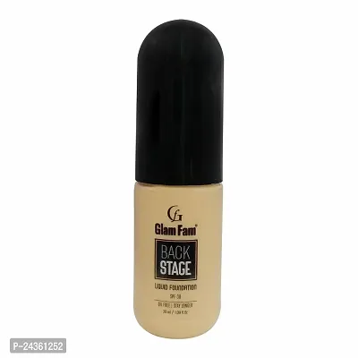 GLAM FAM Back Stage Oil Free Long Lasting Liquid Foundation (30ML)+Lightweight Full coverage Foundation Top 30ML (Pack Of Two)