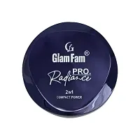 GLAM FAM Pro Rdiance 2 In 1 Compact Powder With Deep Black, Waterproof Eyeliner Eye Mascara (Pack Of 3)-thumb2