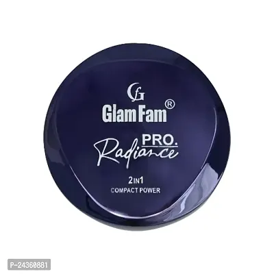 GLAM FAM Pro Rdiance 2 In 1 Compact Powder With Deep Black, Waterproof Eyeliner Eye Mascara (Pack Of 3)-thumb3