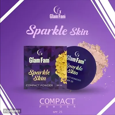 GLAM FAM Oil Free Longlasting Sparky Look Compact Powder Liquid Concealer Matte Color With Makeup Blender, Lightweight Full coverage Foundation Top 30ML face Makeup Kit-thumb5