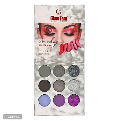 GLAM FAM Color Choice Eyeshadow Water-Proof Smudge Proof Long Lasting Eyeshadow Palette 9 in 1 Eye Makeup Professional. (Smokey Dramatic look)-thumb0