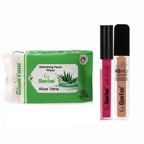 Refreshing Wet Wipes With Musk Wipes With Liquid Lip2Lip Color Lipstick