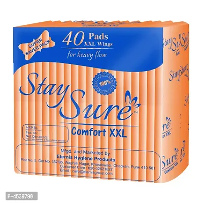 Stay Sure Comfort Xxl Overnight 40 Pads Transparent Pack Sanitary Needs