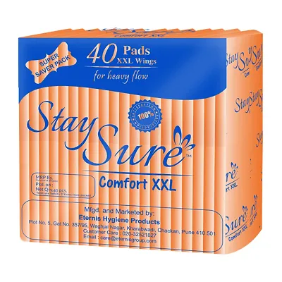 Stay Sure Comfort XXL Overnight 40 Pads Transparent Pack