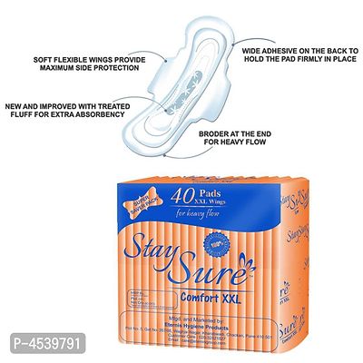 Stay Sure Comfort Xxl Overnight 40 Pads Transparent Pack Inside 2 Packet Sanitary Needs Pads-thumb3