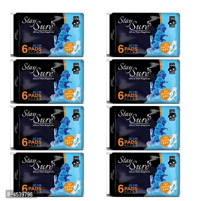 Stay Sure Ultra Thin XXL Overnight 6 Pads - 8 Packet