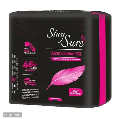 Stay Sure Comfort Xxl Overnight 40Pads Sanitary Needs Pads-thumb0