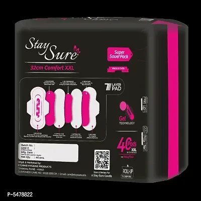 Stay Sure Comfort Xxl Overnight 40Pads 2 Packets Sanitary Needs Pads-thumb2