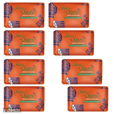 STAY SURE 280MM EXTRA LARGE  EXTRA THIN  SANITARY PADS PACK OF 8 INDIVIDUALLY WRAPPED PADS  EACH CONTAINING 6 PCS
