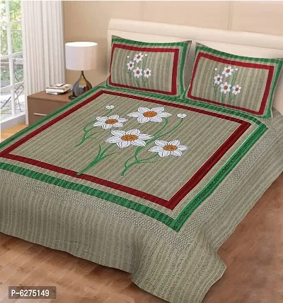 JAIPURI PRINTED COTTON BEDSHEET WITH TWO PILLOW COVERS-thumb0