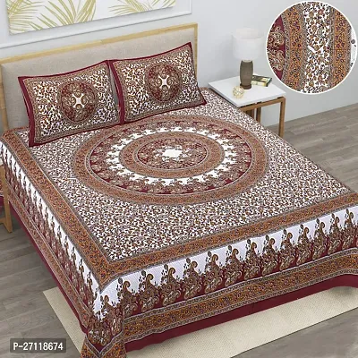 Classic Cotton Printed Bedsheet with Pillow Covers-thumb0