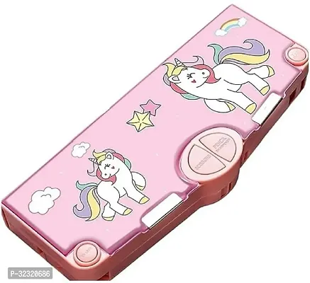 Unicorn Stationary Art Plastic Pencil Box (set of 1, Pink)-thumb0