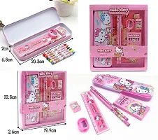 Unicorn Cartoon Designed Stationery Multi Art Plastic Pencil Box (set of 1, Pink)-thumb1