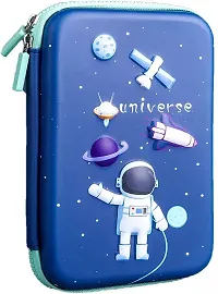 Pencil Pouch Space Art EVA Pencil Box (Set of 1, Dark Blue)-thumb3