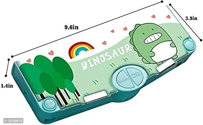 Dinosaurs Many Function and Departments, Special Buttons Art Plastic Pencil Box (set of 1, Multicolor)-thumb3