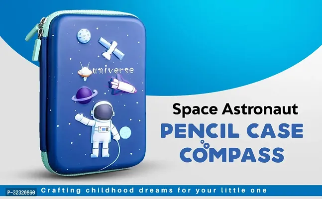 3 D Universe Space Theme Made Ideal Pencil Case Stationary Organizer Box (set of 1, Blue)-thumb0