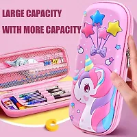 3D Pencil Case Star Unicorn Art EVA Pencil Box (Set of 1, Pink)-thumb4