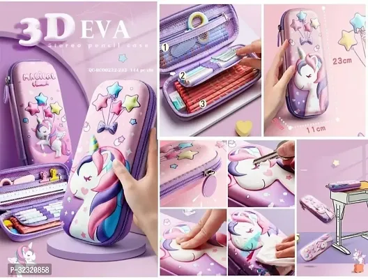 Unicorn Eva Pencil Compass Case Pouch Organizer Students Stationery Box (set of 1)-thumb3