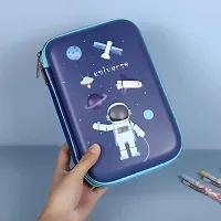 Blue Space Robot Art Polyester Pencil Box (set of 1, Blue)-thumb2