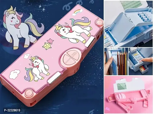 Unicorn Theme Button Operated Pencil Box-thumb2