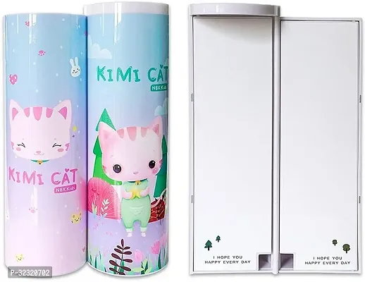 Kimi Cat Pencil Case with Calculator for Kids (set of 1, Multicolor)