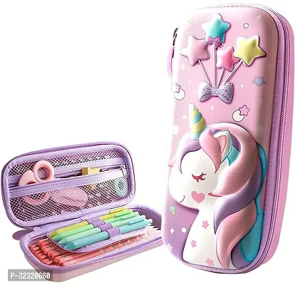 Unicorn Art Plastic Pencil Box (Set of 1, Multicolor)-thumb0