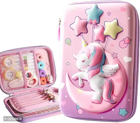 Joy Maker Stationery Pouch Unicorn Star Art Plastic Pencil Box (set of 1, Multicolor)-thumb0