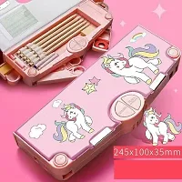 Unicorn Stationary Art Plastic Pencil Box (set of 1, Pink)-thumb3