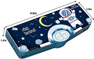 Astronaut Universe Print Multi Compartment Button Magnetic Compass Box (Set of 1, Dark Blue)-thumb2