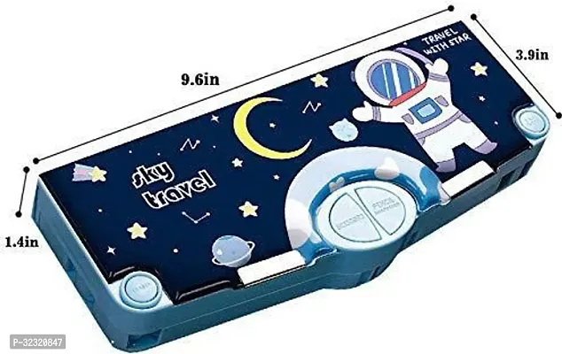 Astronaut Universe Print Multi Compartment Button Magnetic Compass Box (Set of 1, Dark Blue)-thumb3