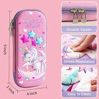 3D Pencil Case Star Unicorn Art EVA Pencil Box (Set of 1, Pink)-thumb2