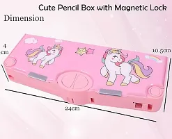 Unicorn Stationary Art Plastic Pencil Box (set of 1, Pink)-thumb2