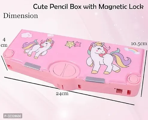 Unicorn Stationary Art Plastic Pencil Box (set of 1, Pink)-thumb3