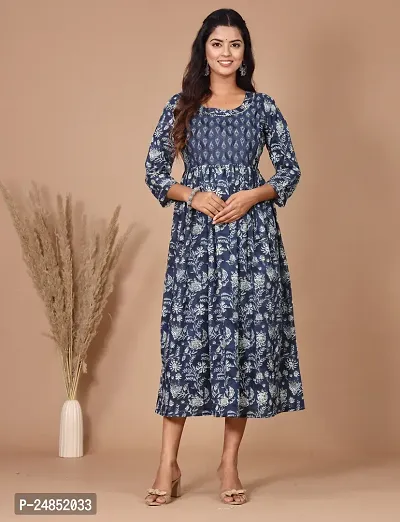 Elegant Printed Rayon Anarkali Kurta For Women