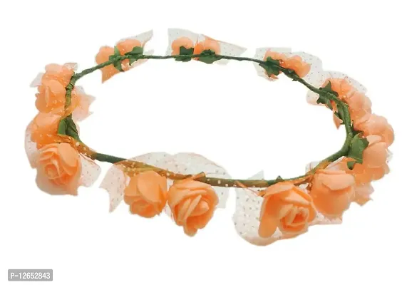 Loops n Knots Princess Flora Collection Orange Tiara/Crown/Headband For Girls  Women -Hair Accessories For Birthday ,Party  Wedding