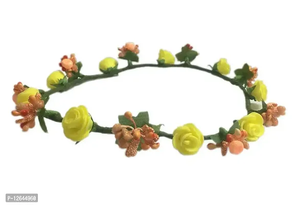 Loops n Knots Princess Flora Collection Yellow And Orange Tiara/Crown/Headband For Girls  Women -Hair Accessories For Birthday ,Party  Wedding