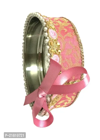 User Loops n knots Karwa Chauth Handcrafted Pink Puja/Pooja Decorative Channi/ Sieve for Karva Chauth/Temple Decoration