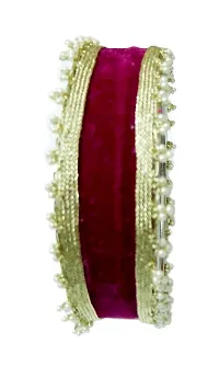 Loops n knots Karwa Chauth Handcrafted Red Puja/Pooja Decorative Channi/ Sieve for Karva Chauth/Temple Decoration-thumb1