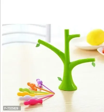 Bird Fruit Fork Plastic Fruit Fork Set  (Pack of 1)-thumb2