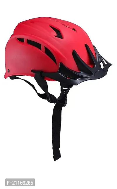Classic Bicycle Helmet With Sun Visor Suitable For Kids, Boys And Girls Up To 10 Years (Red)