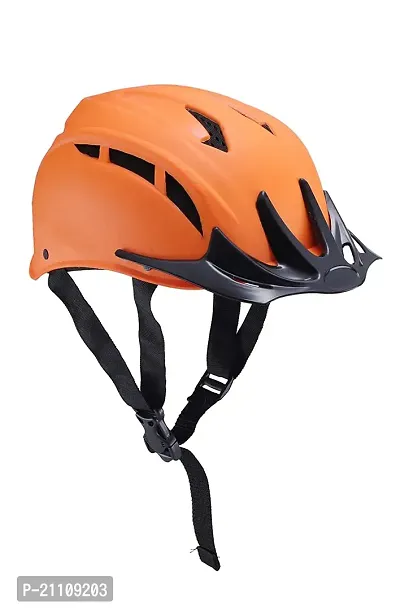 Classic Bicycle Helmet With Sun Visor Suitable For Kids, Boys And Girls Up To 10 Years (Orange)-thumb0