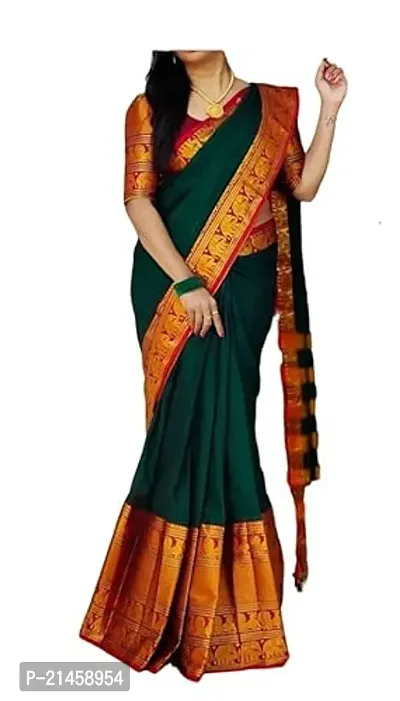 Fancy Cotton Saree with Blouse Piece for Women-thumb0