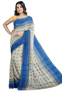 Tana poren Traditional Bengel Cotton Tant Saree (Whit3)-thumb1