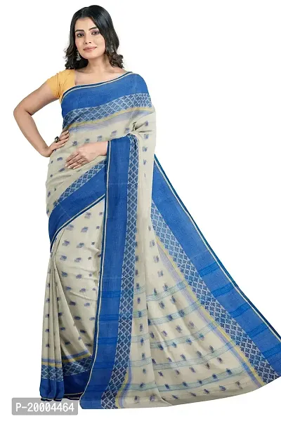 Tana poren Traditional Bengel Cotton Tant Saree (Whit3)-thumb2