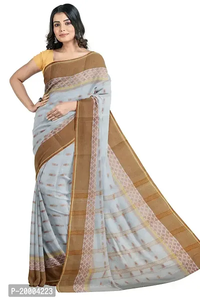 Tana poren Traditional Bengel Cotton Tant Saree (Whit5)-thumb2