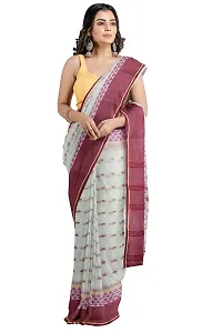 Tana poren Traditional Bengel Cotton Tant Saree (Whit4)-thumb2